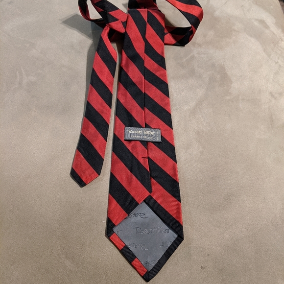 Vintage Robert Talbott Red & Black Striped Necktie - Picture 1 of 8
